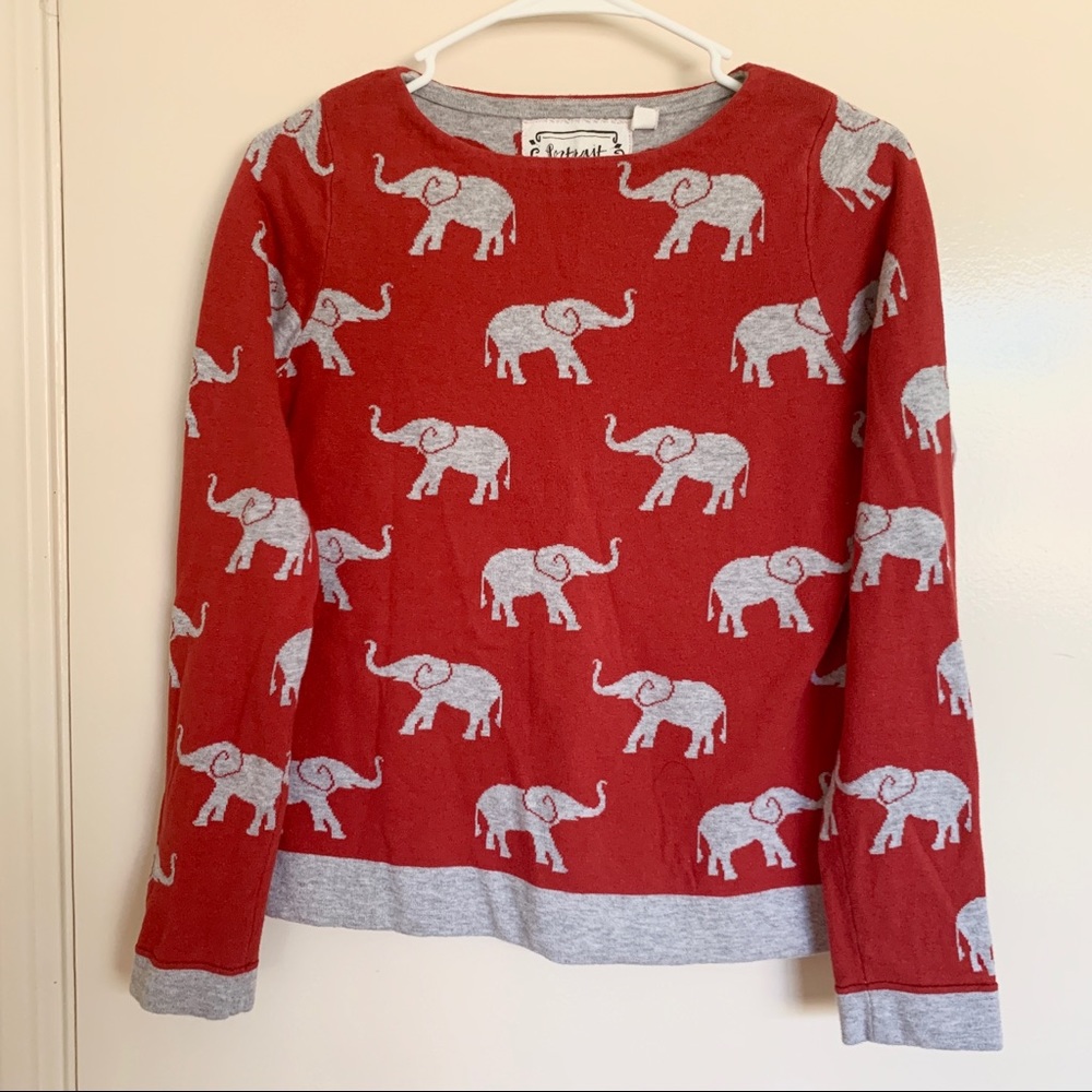 Red Elephant Print Sweater